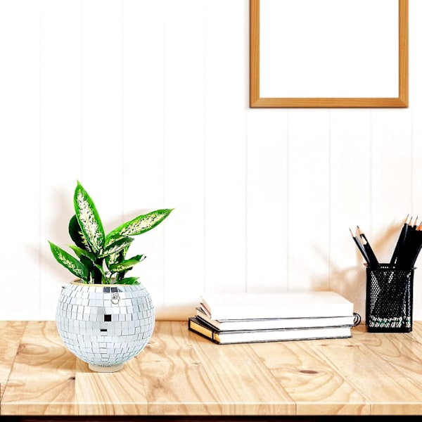 1 stk. Henge Disco Ball Planter Planteholder Med Krok Og Trestativ