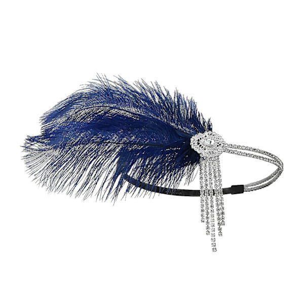 Huvudband Dam 1920-tal Huvudbonad Great Gatsby Inspirerad Fjäderhuvudband Cocktailfest Rhinestone Hårtillbehör