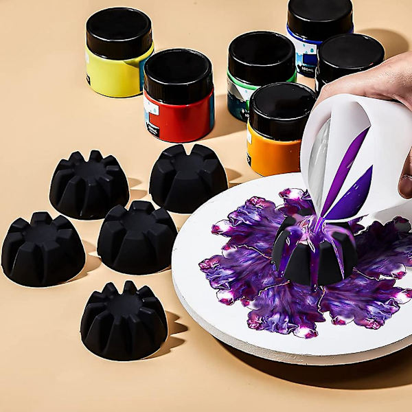 6 stk Blomster Hell Cup Akryl Hell Blomster Siler Hell Maling Tilbehør Sil Til Diy P