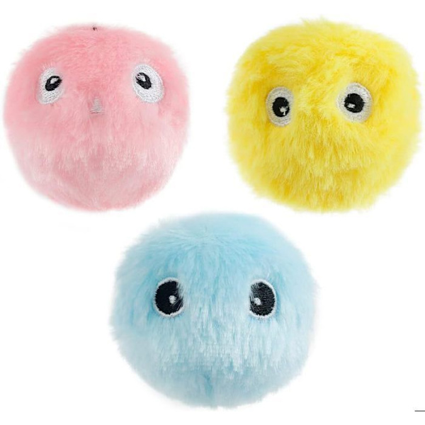 Interactive Cat Toy - Multicolor - 3 pcs - Bird Sounds, Frogs, Crickets - Plush - 5x5cm