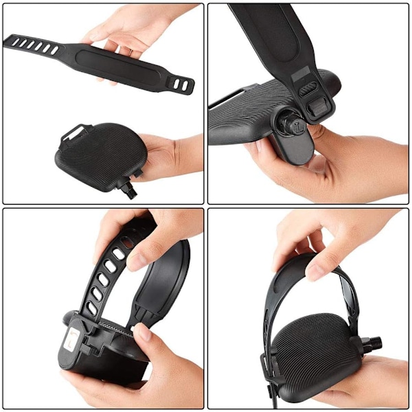 2 stk. treningssykkel pedalstropper, justerbar lengde U