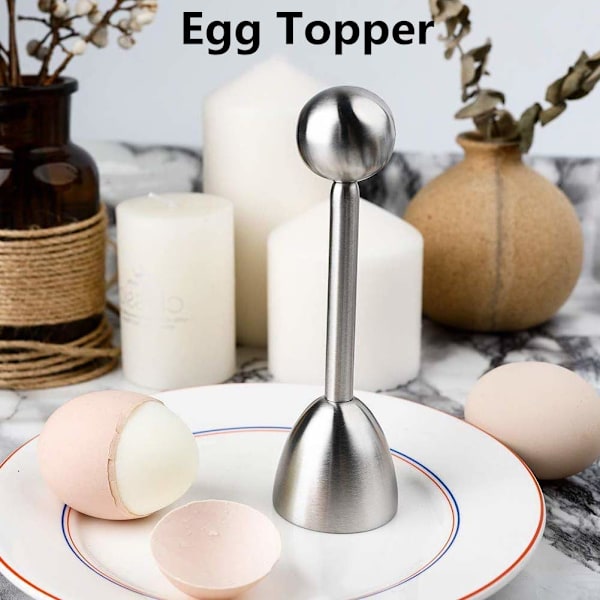 Egg Cracker Topper Cutter for Soft Boiled Eggs Stainless Steel Shell Remover Separator Kitchen Tool
