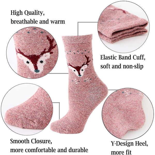 Lämpimät villaiset mukavuussukat naisille, 5/6 paria, talvi