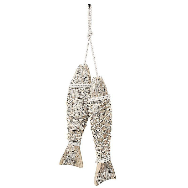 Håndskåret fiskeornament Hna-tema træskåret fisk vægdekoration