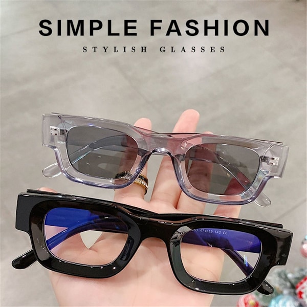 Tykk firkantet solbrille med stel, chunky rektangulære polariserede solbriller Beige/Gradient Brown