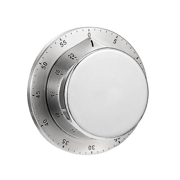 Køkken Timer med Magnetisk Bund Køkken Gadgets Madlavningsredskaber Rustfrit Stål Køkken Timer (1 stk) Sølv -t