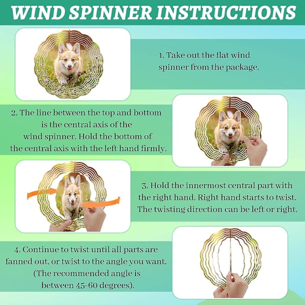 Sublimering Vind Spinner Blanks - 10 Tommer Aluminium Metal Spinners
