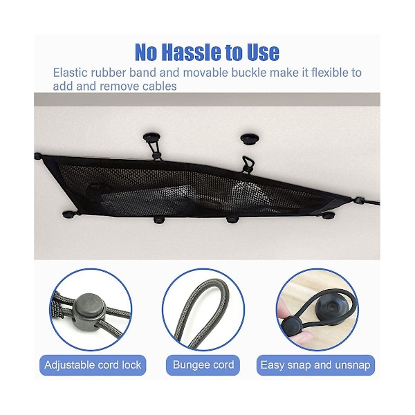 Net Under Desk Kit, Desk Wire Management Cord Organizer, Invisible Cable Hider Mesh