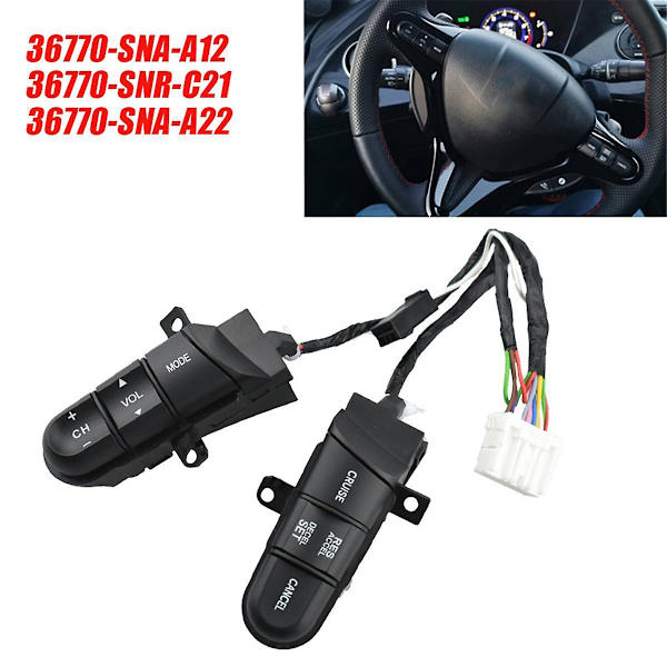Bilrat Cruise Control-kontakt til rat 36770--a12 til Jazz Ge8 Audio Fjernbetjeningsknap 36770--c21