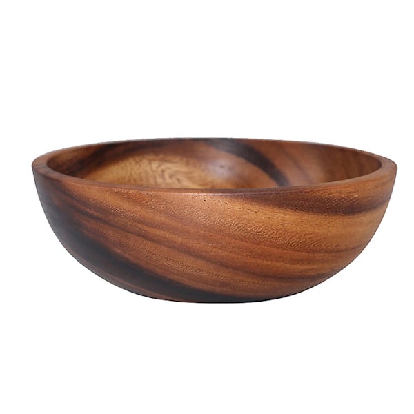 1pc 24x7.5cm Practical Wooden Cutlery Household Basin Fruit Bowl Salad Bowl