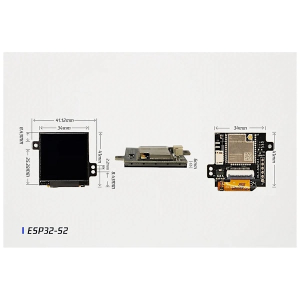 Esp32-s2 LCD 1,54 tommer 240x240 Seriell grensesnittskjerm Støtter Wifi Bluetooth for kaffemaskin, F