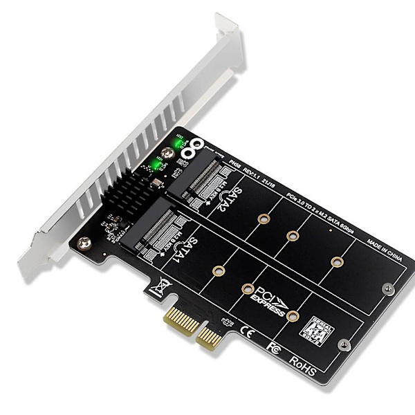 Ph58 2 X M2 Sata Til Pcie Adapter Kort Dobbelt Disk Display Kort Raid Splitter Udvidelseskort Pcie X1