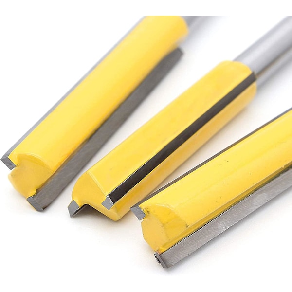 3 stk. 8mm skaft ekstra lange forsænkerfræsere, træbearbejdningsfræser ekstra lang fræser lige ende fræser 8mm*1/2\"*50.8mm, 8mm*1/2\"*63mm, 8mm*1/2\"*76mm
