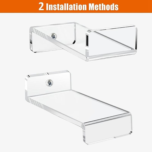 6-pakks hyller Veggdisplayhylle for samleobjekter, Display Stand Holder for veggmontert oppbevaring Orga