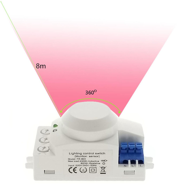 3x 5.8GHz HF-system LED-mikrovågsugn 360 graders rörelsesensor ljusbrytare kroppsrörelsedetektor