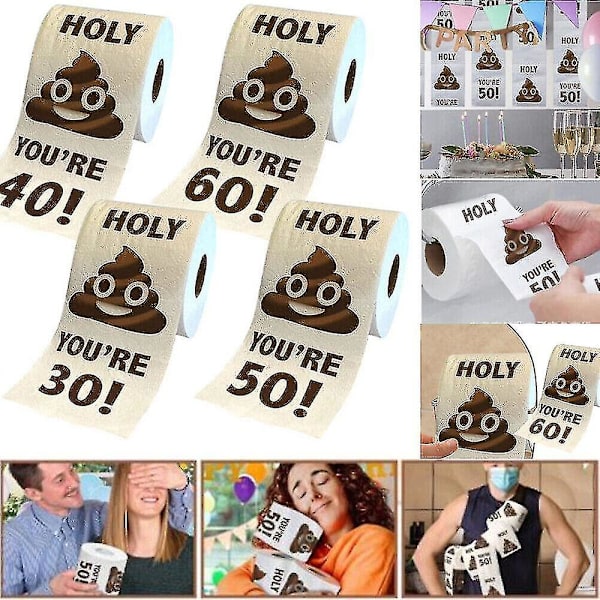 Rolig toalettpapper 30-80-års present rulle födelsedagsdekoration för kvinnor män present
