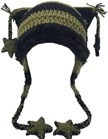 Kattmössa Beanie Mössor Stickad Mössa Tillbehör Virkade Mössor för Kvinnor