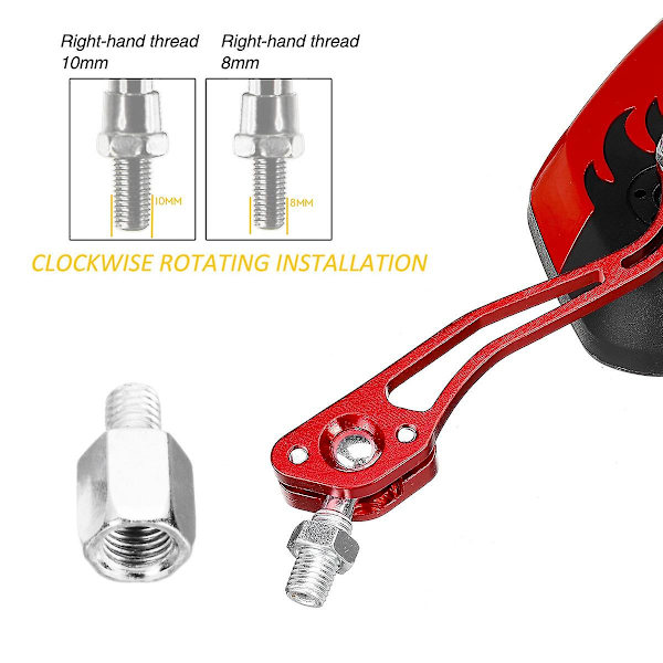 2 stk. Skruediameter 10mm / 8mm Sidespejle Til Motorcykel Scooter 360 Graders Rotation Motorcykel R