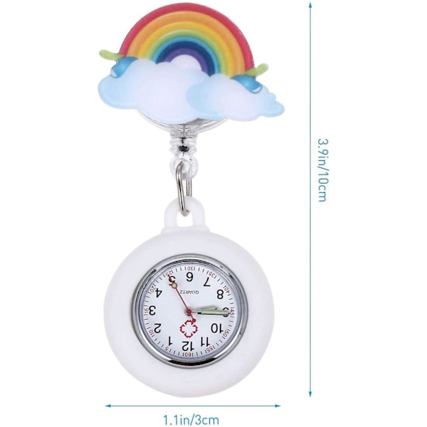 Hoitajan taskukello Hoitokello Retractable Rainbow Fob Watch Hanging Watch Quartz Watch For