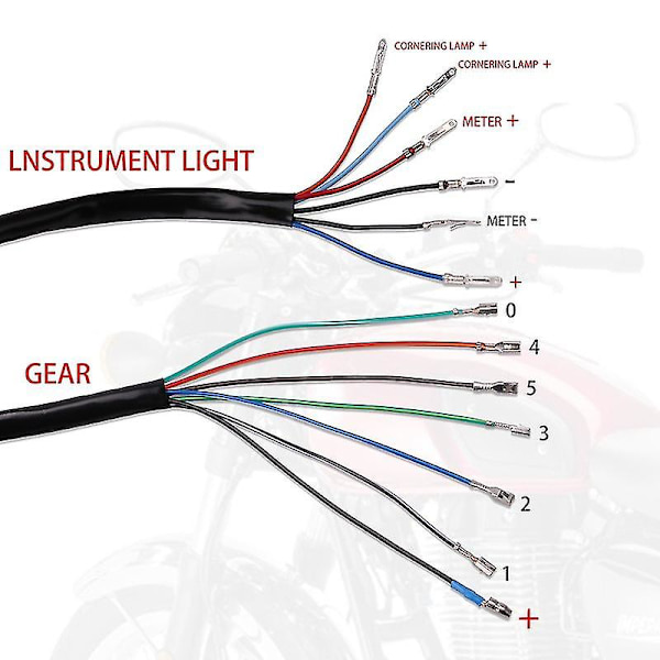 Motorcykelhastighetsmätare, digital mätare för hastighetsmätare med LED-indikator, universell passform (svart)