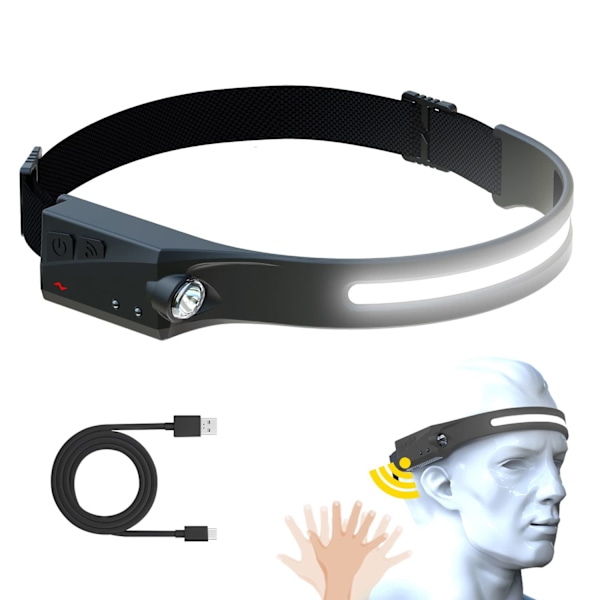 LED-hodelykt, All Perspectives Induction230° belysning, lett design, værbestandig, USB-oppladbar