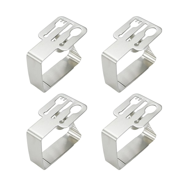 Tablecloth Clips for Outdoor Dining Table 4 pcs Picnic Tables Clips Thickened Strong Stainless Steel，Table Cloth Clips(Tableware)