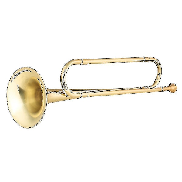 Messing C Bugle Call Forgyldt Trompet Kavalerihorn Med Mundstykke Musikinstrument Til Begyndere Skoleband Militærorkester (18,7 Tommer) Hk