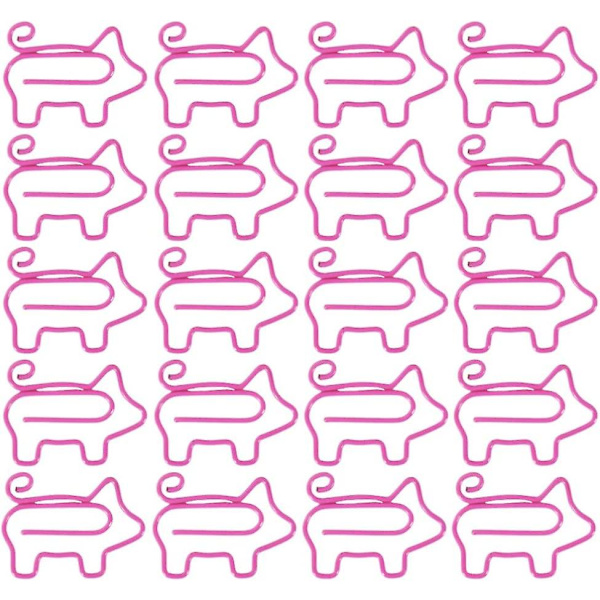 100 stk. Gris Papirclips Sjove Papirclips Stationery Clips Til Skole Dokument Organiser Tilbehør (pink)