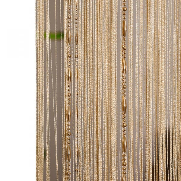 Perletråd Dørgardin Polyester Rumdeler Insektnet til Stue Soveværelse Balkondør Guld 200 x 100 cm