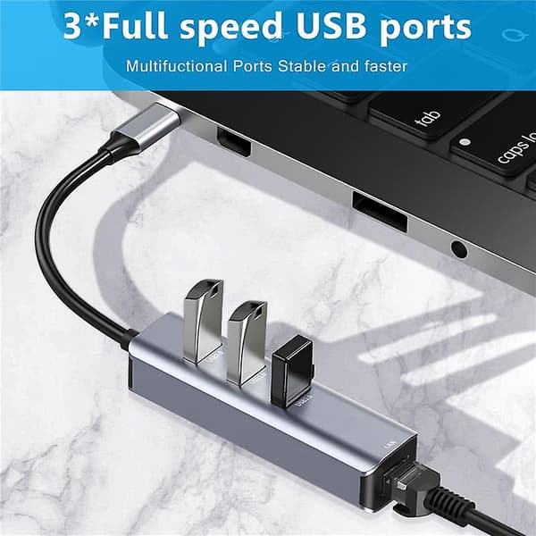 Usb C - Ethernet-sovitin, rj45 - Usb C 3/tyyppi-c gigabitin Ethernet-verkkoadapterille Pro