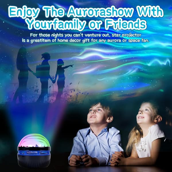 2-in-1 Aurora and Ocean Wave Projector, RGB Dimmable LED Projection Lamp with 7 Lighting Effects, Galaxy Projector Light for Kids