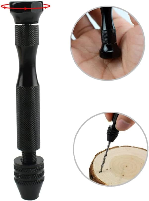 Håndbor med 10 forskellige bits Sort 0.6-2.0 mm