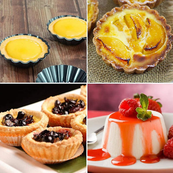 14 kpl Munakakkuvuoka Leivontakuppit, Tarttumattomat Kukka Muffin Vuoka, Uusiokäyttöinen Cupcake Tart Vuoka, Hiili