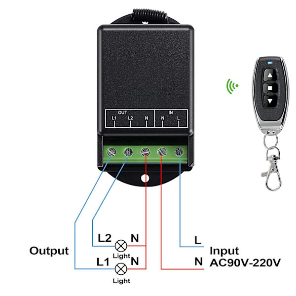 433mhz Trådløs Vandpumpe Fjernbetjening Afbryder Ac 90v-220v 10a 2ch Relæ Rf Lysafbrydere Til Pu
