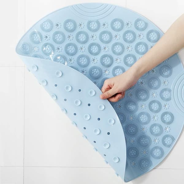 Fotmassage Duschmatta - 55cm Rund - Halkfri - 76 Dräneringshål - PVC