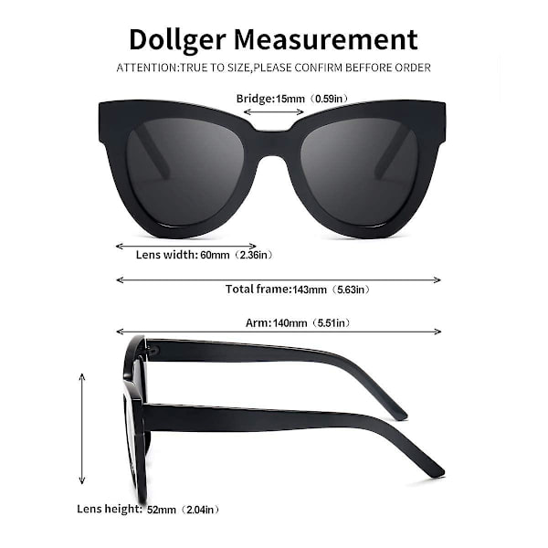 Solbriller for kvinner, solbriller for kvinner retro solbriller trendy for damer, stor ramme overdimensjonert sol
