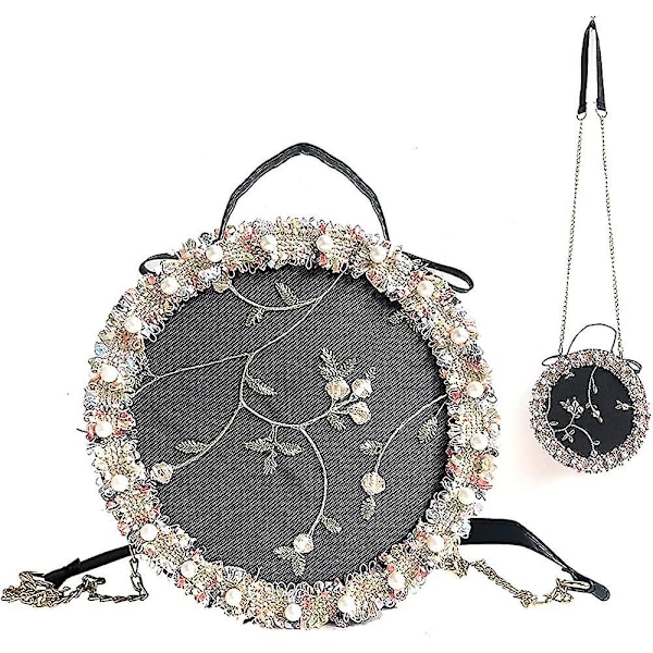 Little Girls Cute Purse Lace Craft With Flowers Princess Handbags Shoulder Crossbody Bag For Toddler Kids