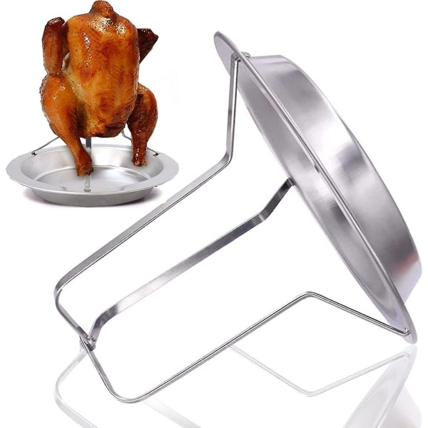 Delar Bbq Kycklinggrill, Vertikal Fällbar Rotisserie Kycklingställ Med Droppbricka För Ugn Eller Bbq, Grilltillbehör