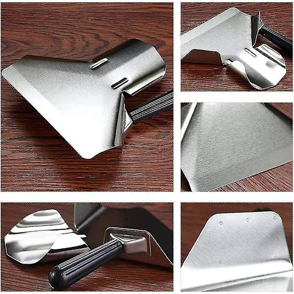 Pommes Frites Skovl, Rustfrit Stål Frit Bagger Scooper Chip, Rustfrit Stål Pommes Frites Skovl Med Dobbelthåndtag, Pommes Frites Bagger Med Højre Hånd Z