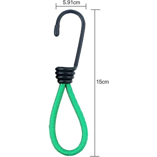 12 st utomhus camping bungee tältkrok spänne rep remmar bunt fast topp elasticitet rigg krok rigg sladd