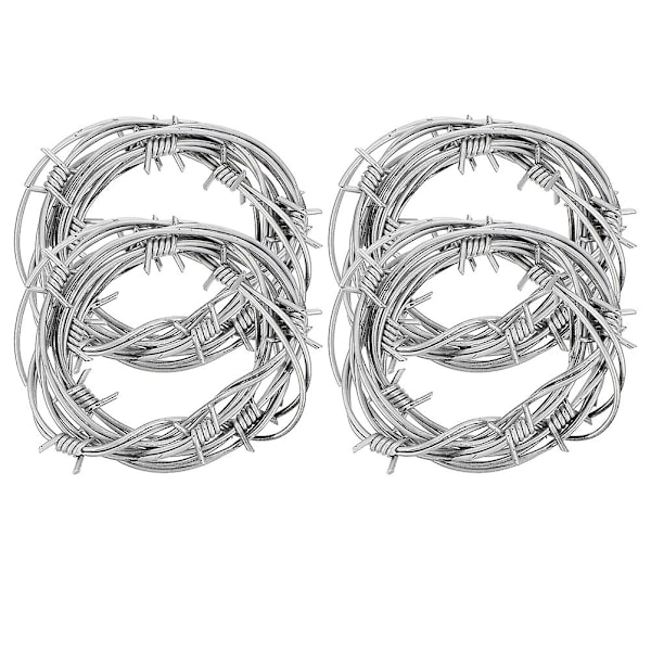 4pcs Simulation Barbed Wires Fake Barbed Wires Halloween Party Prank Barbed Wires