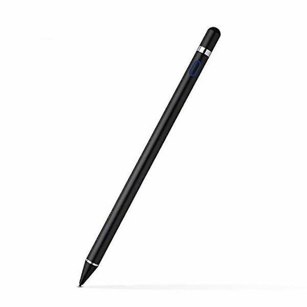 Genopladelig skærm touch stylus pen med to hætter til telefoner og iPad