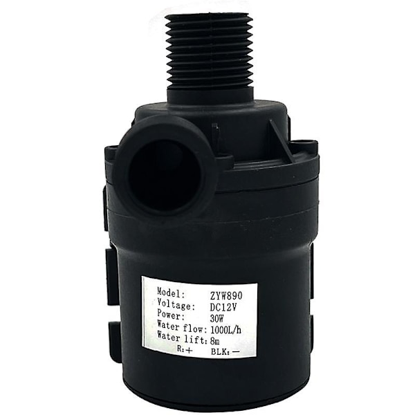 1000l/t 8m DC 12v bærbar børsteløs motor nedsenkbar vannpumpe for kjølesystem fontener