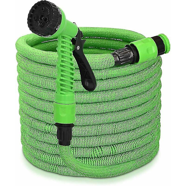 7,5 m utvidbar sprinkler med 7 pistolfunksjoner - Fleksibel og sammenleggbar slange for hagearbeid, plen, planter og blomster