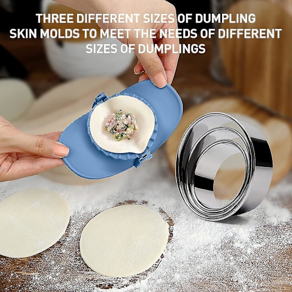 Dumplingsmaskin, köttbullsmaskin, dumplingsformningsmaskin - Gör perfekta dumplings varje gång, 3 storlekar (l/3,7\"+m/3,2\"+s/2,5\").