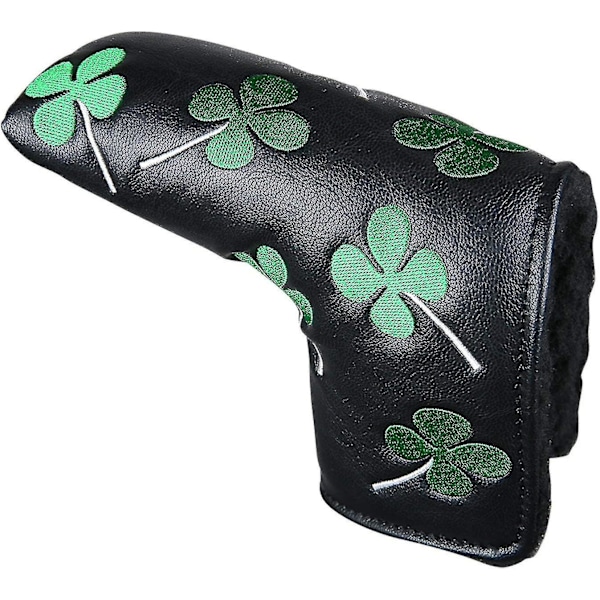 Sports White Green Shamrock Lucky Clover Putter Head Cover Four Leaf Clover Headcover (ruipei)