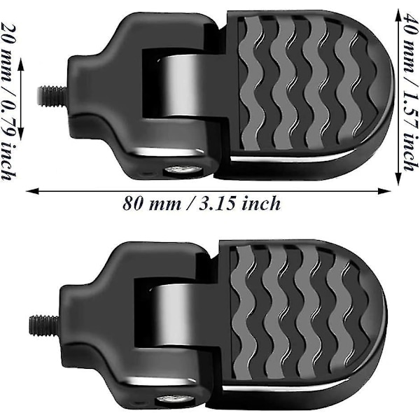 Mini-pyörän takapoljin, 3,1x1,6 tuumaa / 8x4cm alumiiniseos taittuva pyörän tappi, liukumattomat polkupyörän jalkatuet, jalkalevyt taittuvaan maastopyörään