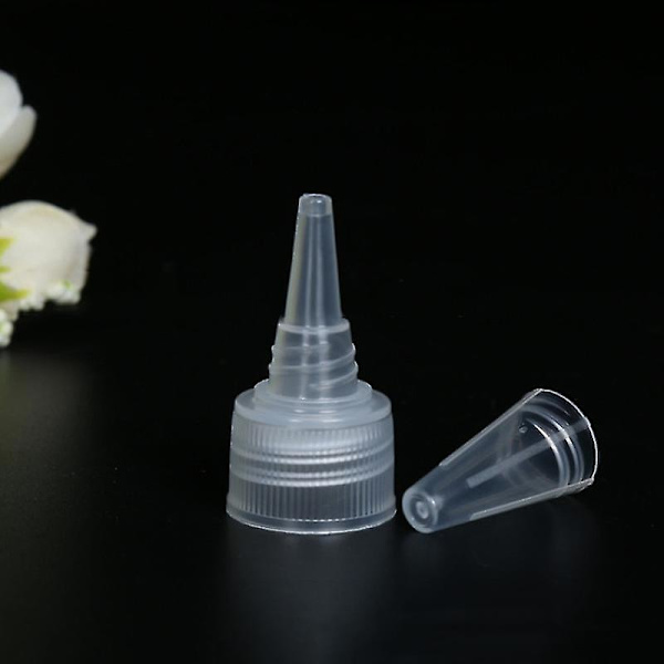30 stk plastflasker med klemme og dråpeteller 5-250 ml gjennomsiktig spiss plastflaske med klemme og underflaske