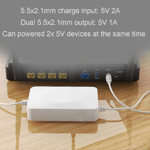 Dubbel 5v utgång 15000mah UPS strömförsörjning för kamera router elektrisk utrustning