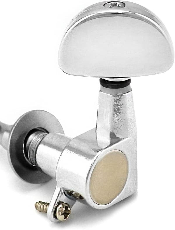 Gitarrstämskruvar 6-pack förslutna stämskruvar 3R 3L stämapparater rostbeständigt galvaniserat silver för akustisk och elektrisk gitarr